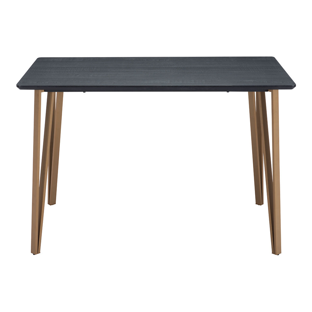 Mesa Mostrador para Bistró - ZUO DEUS - Negro - Cubierta de MDF Símil Madera y Estructura de Acero Pintado