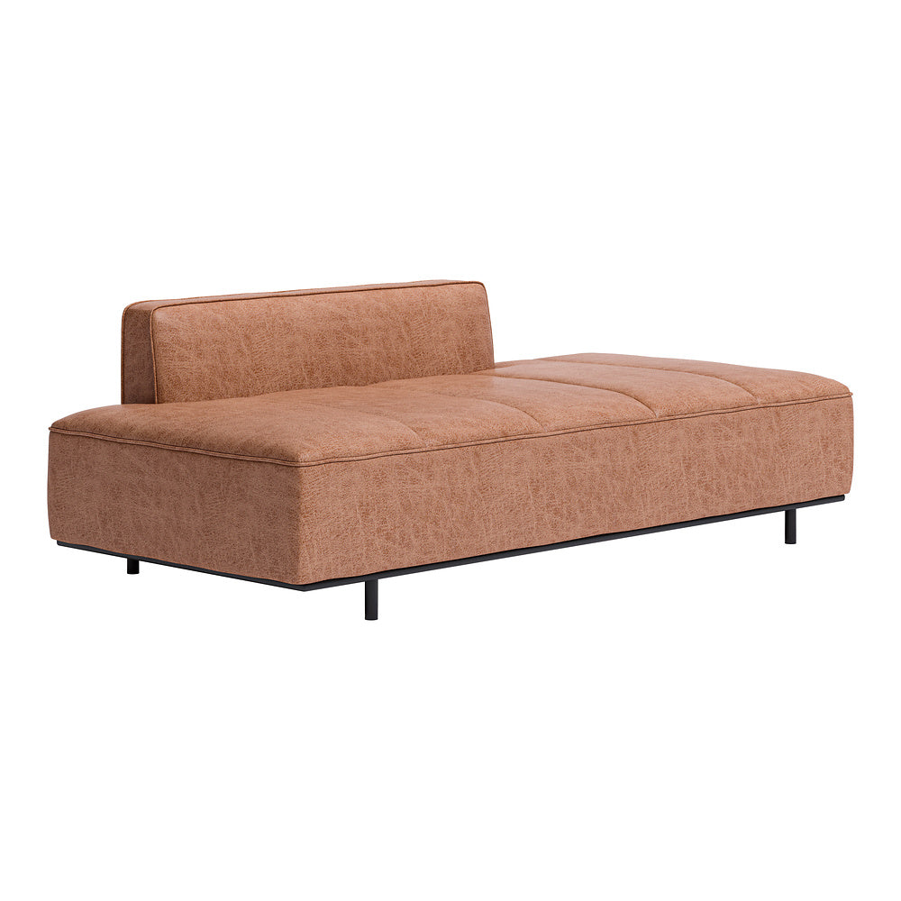 Sofá para Spa 3 Plazas - ZUO CONFECTION - Varios Colores - Asiento y Respaldo Tapizados en Piel Sintética - Café