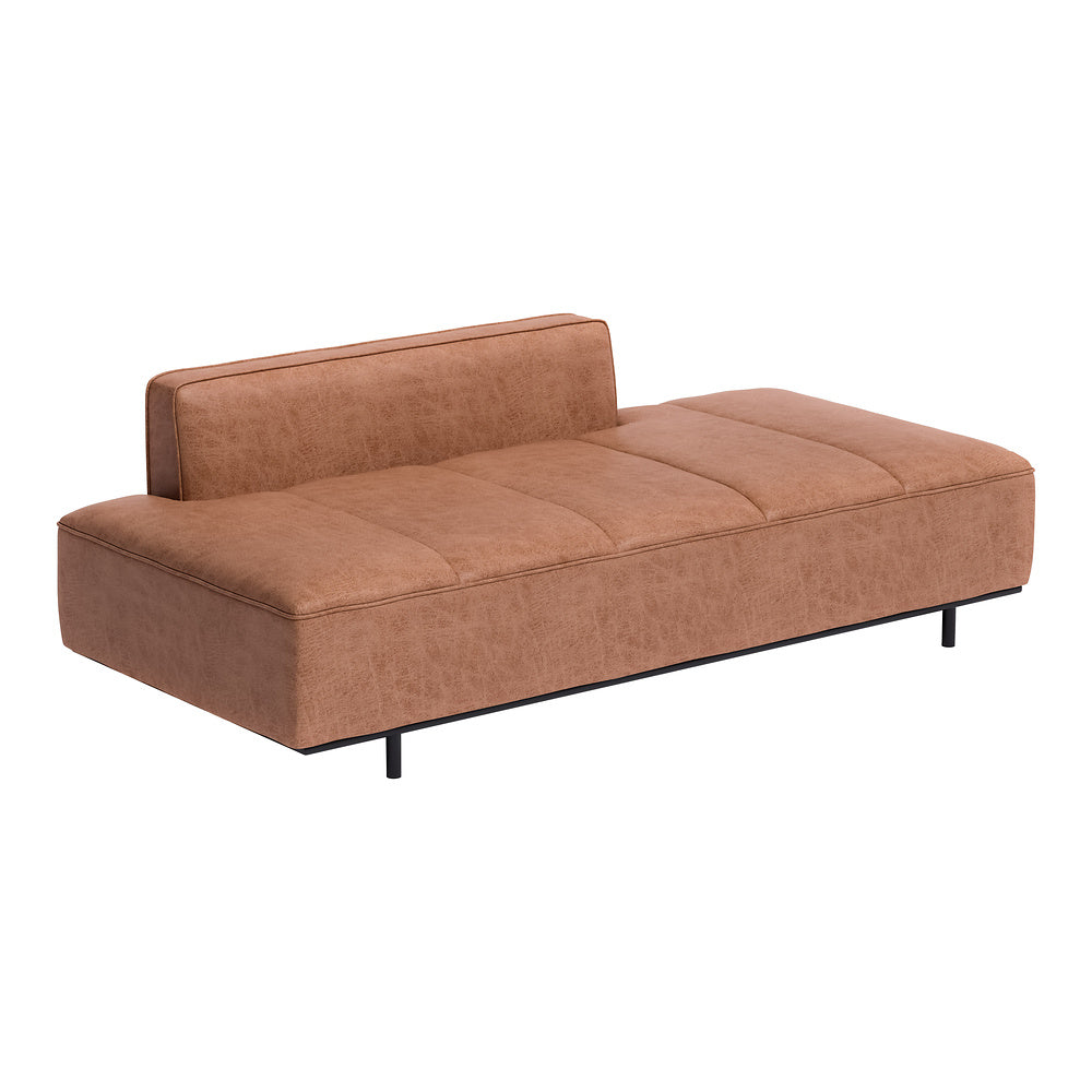 Sofá para Spa 3 Plazas - ZUO CONFECTION - Varios Colores - Asiento y Respaldo Tapizados en Piel Sintética - Café