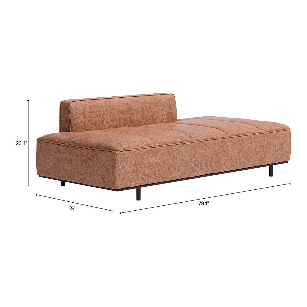 Sofá para Spa 3 Plazas - ZUO CONFECTION - Varios Colores - Asiento y Respaldo Tapizados en Piel Sintética - Café