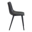 Silla Comercial para Desayunador - ZUO DANIEL - Negro Vintage - Asiento y Respaldo Tapizados en Piel Sintética