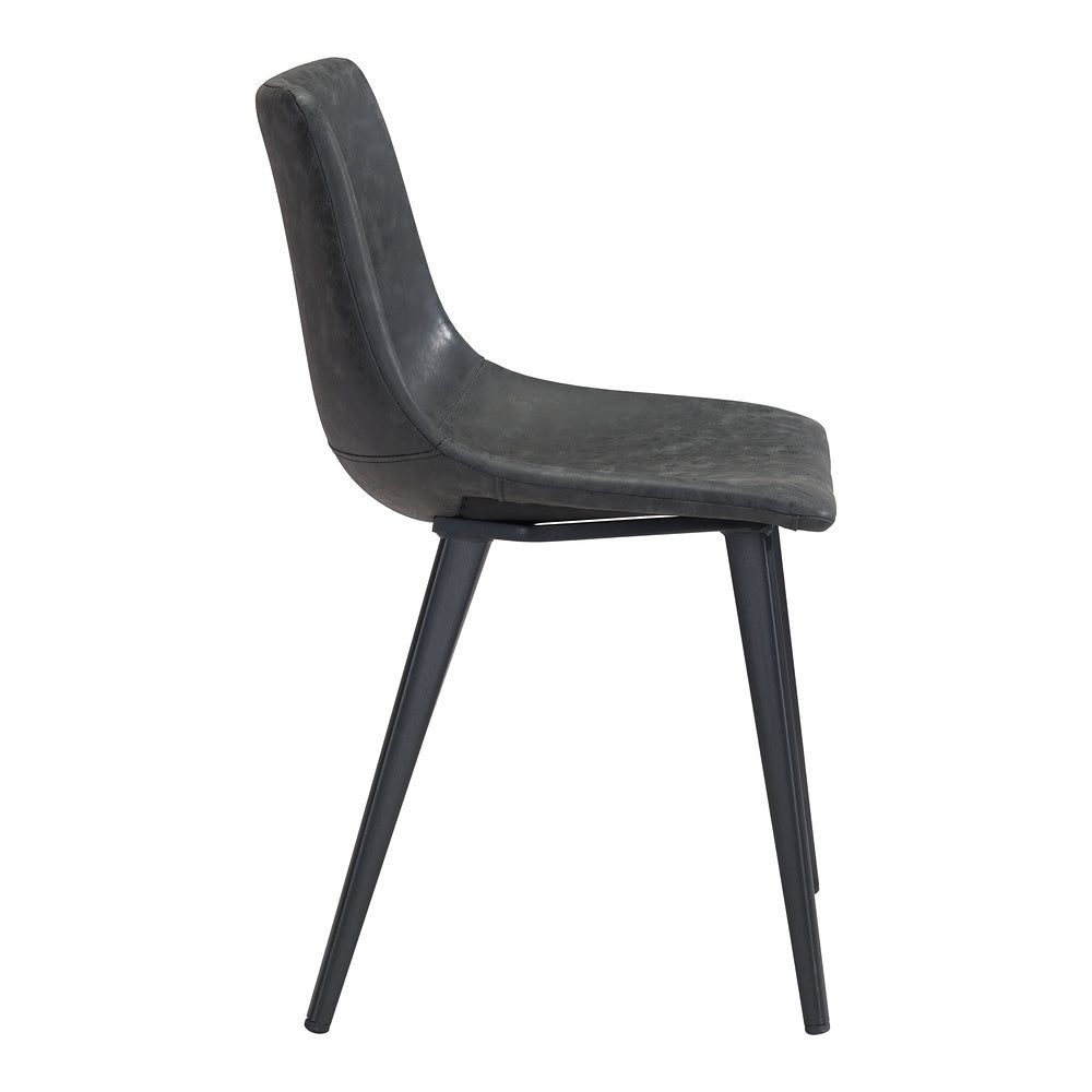 Silla Comercial para Desayunador - ZUO DANIEL - Negro Vintage - Asiento y Respaldo Tapizados en Piel Sintética