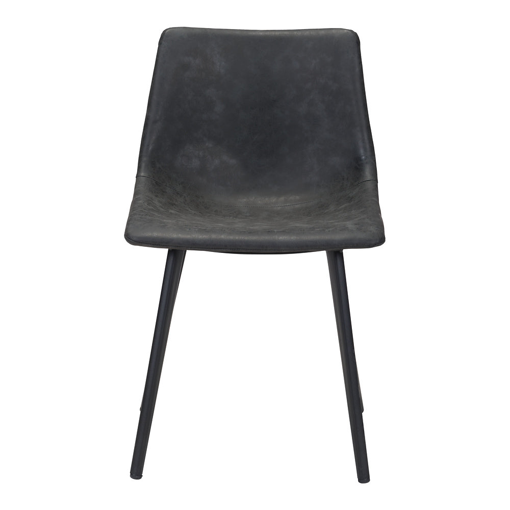 Silla Comercial para Desayunador - ZUO DANIEL - Negro Vintage - Asiento y Respaldo Tapizados en Piel Sintética