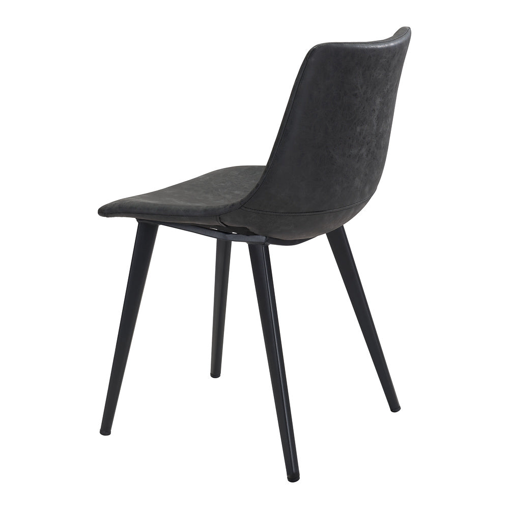 Silla Comercial para Desayunador - ZUO DANIEL - Negro Vintage - Asiento y Respaldo Tapizados en Piel Sintética