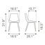 Silla Comercial para Desayunador - ZUO DANIEL - Negro Vintage - Asiento y Respaldo Tapizados en Piel Sintética