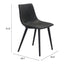 Silla Comercial para Desayunador - ZUO DANIEL - Negro Vintage - Asiento y Respaldo Tapizados en Piel Sintética