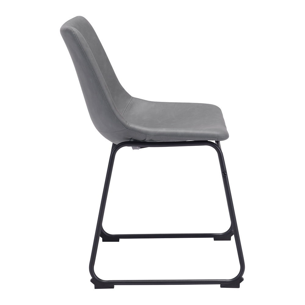 Silla Comercial para Hotel - ZUO SMART - Varios Colores - Asiento y Respaldo Tapizados en Piel Sintética - Gris Carbón