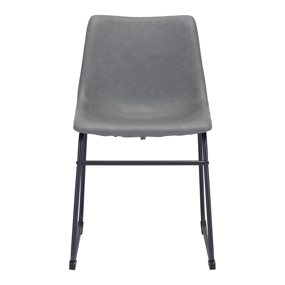 Silla Comercial para Hotel - ZUO SMART - Varios Colores - Asiento y Respaldo Tapizados en Piel Sintética - Gris Carbón
