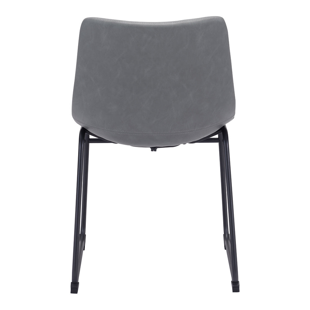 Silla Comercial para Hotel - ZUO SMART - Varios Colores - Asiento y Respaldo Tapizados en Piel Sintética - Gris Carbón