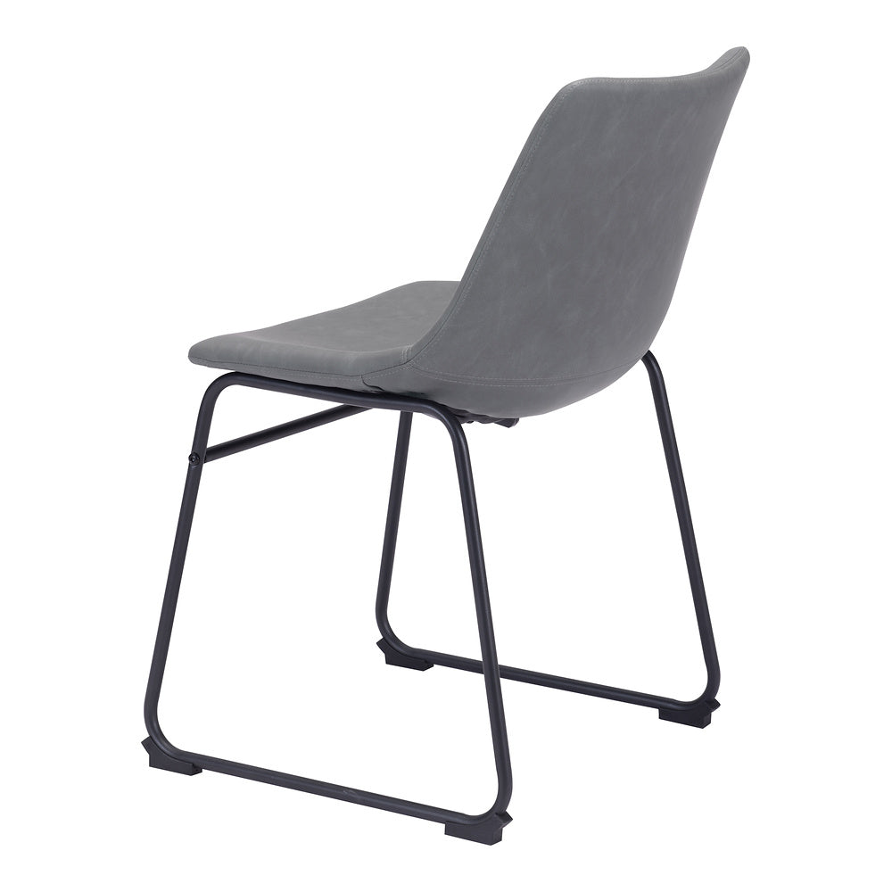 Silla Comercial para Hotel - ZUO SMART - Varios Colores - Asiento y Respaldo Tapizados en Piel Sintética - Gris Carbón