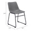 Silla Comercial para Hotel - ZUO SMART - Varios Colores - Asiento y Respaldo Tapizados en Piel Sintética - Gris Carbón