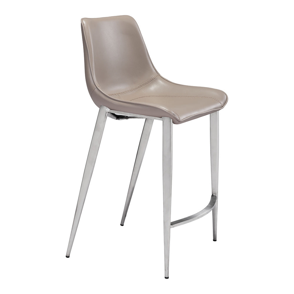 Banco Mostrador para Bar y Barra - ZUO MAGNUS 53x55 102028 - Varios Colores - Asiento y Respaldo Tapizados en Piel Sintética