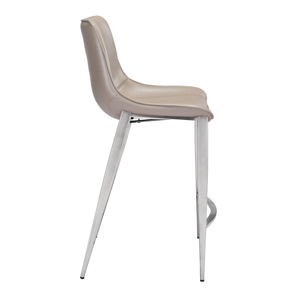 Banco Mostrador para Bar y Barra - ZUO MAGNUS 53x55 102028 - Varios Colores - Asiento y Respaldo Tapizados en Piel Sintética
