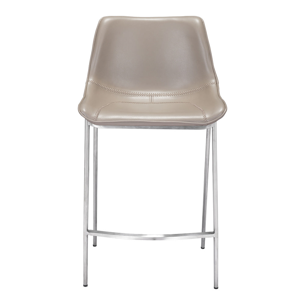 Banco Mostrador para Bar y Barra - ZUO MAGNUS 53x55 102028 - Varios Colores - Asiento y Respaldo Tapizados en Piel Sintética