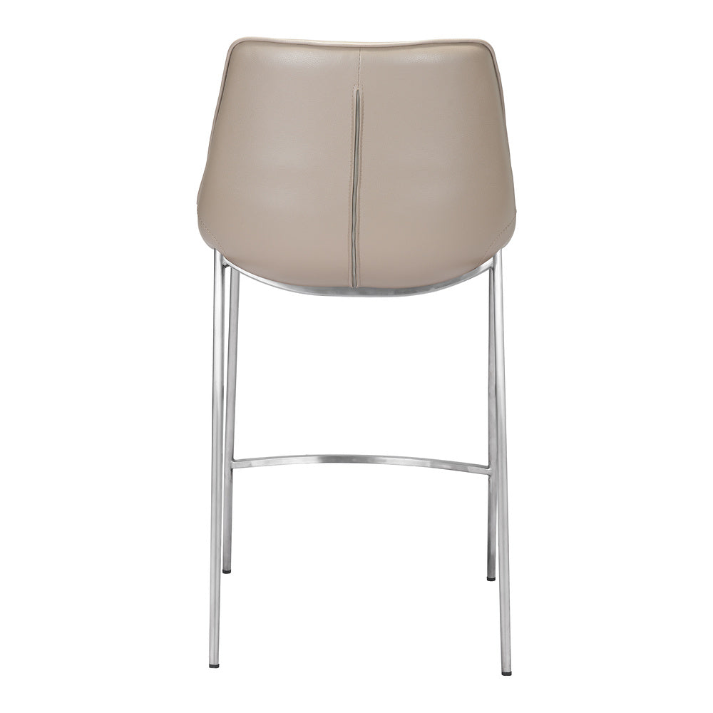 Banco Mostrador para Bar y Barra - ZUO MAGNUS 53x55 102028 - Varios Colores - Asiento y Respaldo Tapizados en Piel Sintética
