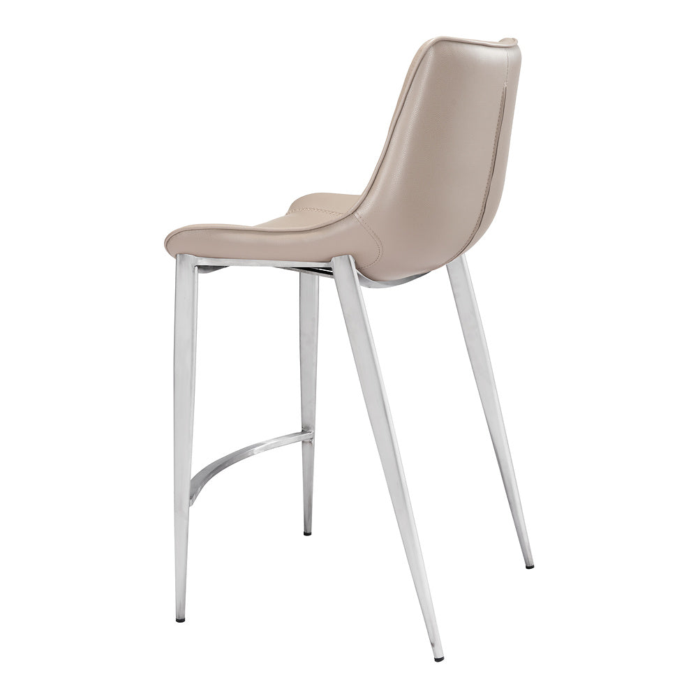 Banco Mostrador para Bar y Barra - ZUO MAGNUS 53x55 102028 - Varios Colores - Asiento y Respaldo Tapizados en Piel Sintética