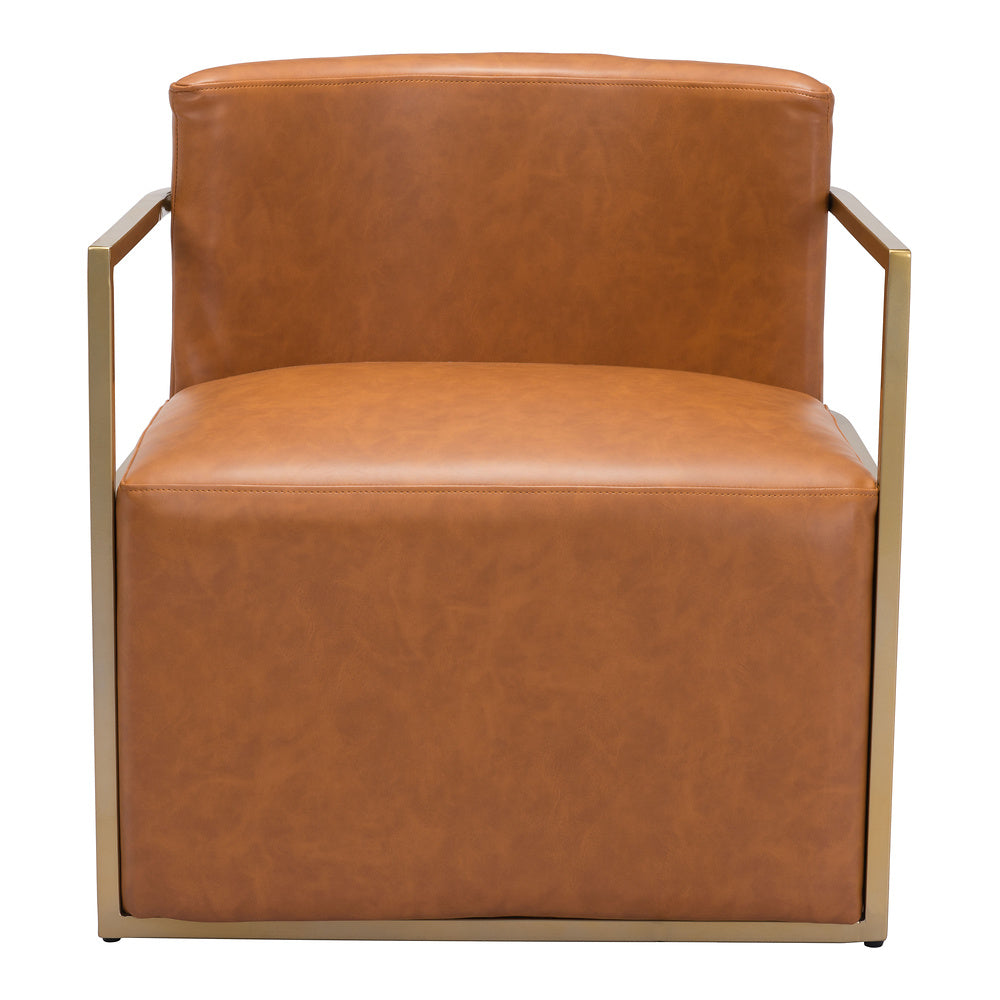 Sillón Ocasional para Lounge - ZUO XANDER - Café - Asiento y Respaldo Tapizados en Piel Sintética