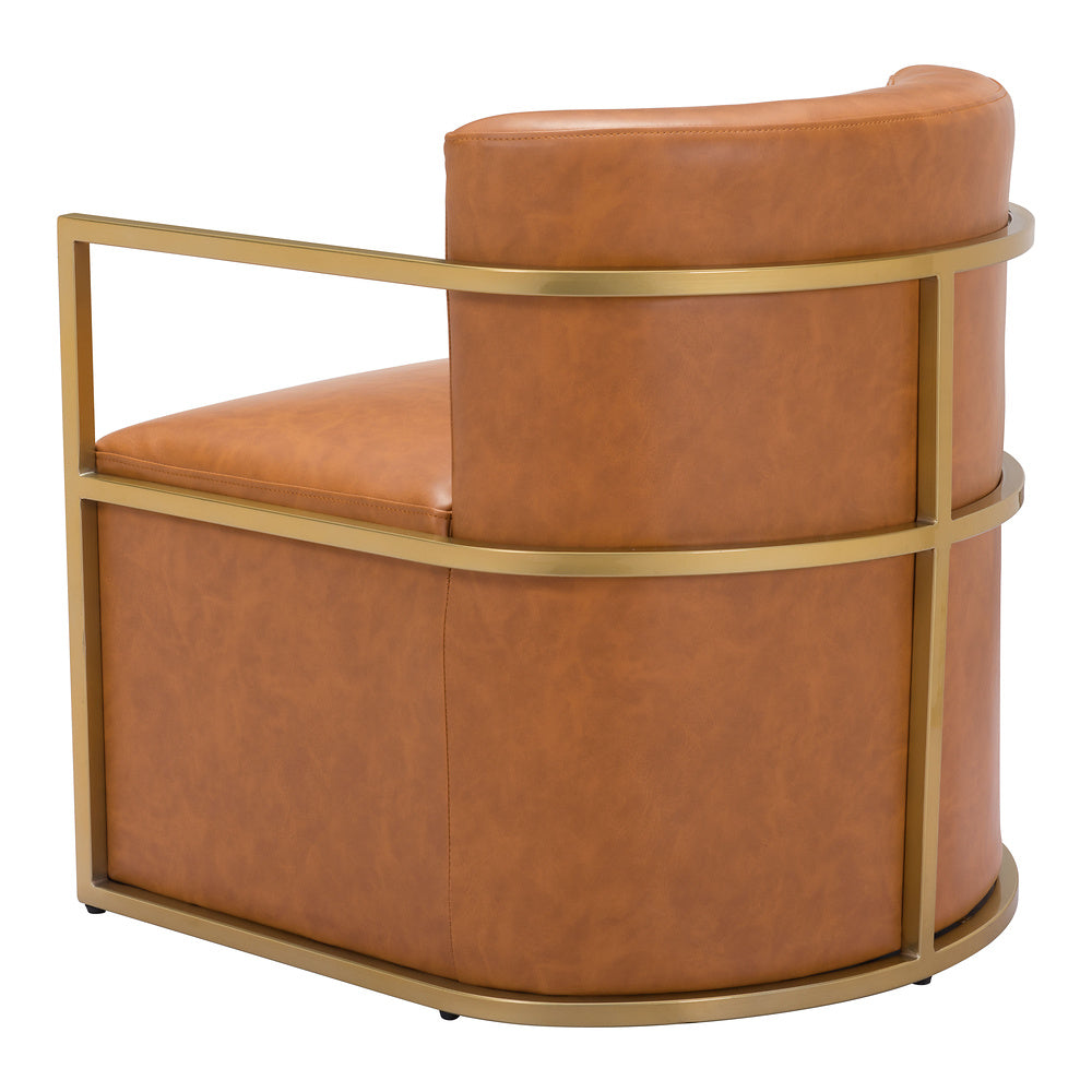 Sillón Ocasional para Lounge - ZUO XANDER - Café - Asiento y Respaldo Tapizados en Piel Sintética
