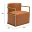 Sillón Ocasional para Lounge - ZUO XANDER - Café - Asiento y Respaldo Tapizados en Piel Sintética