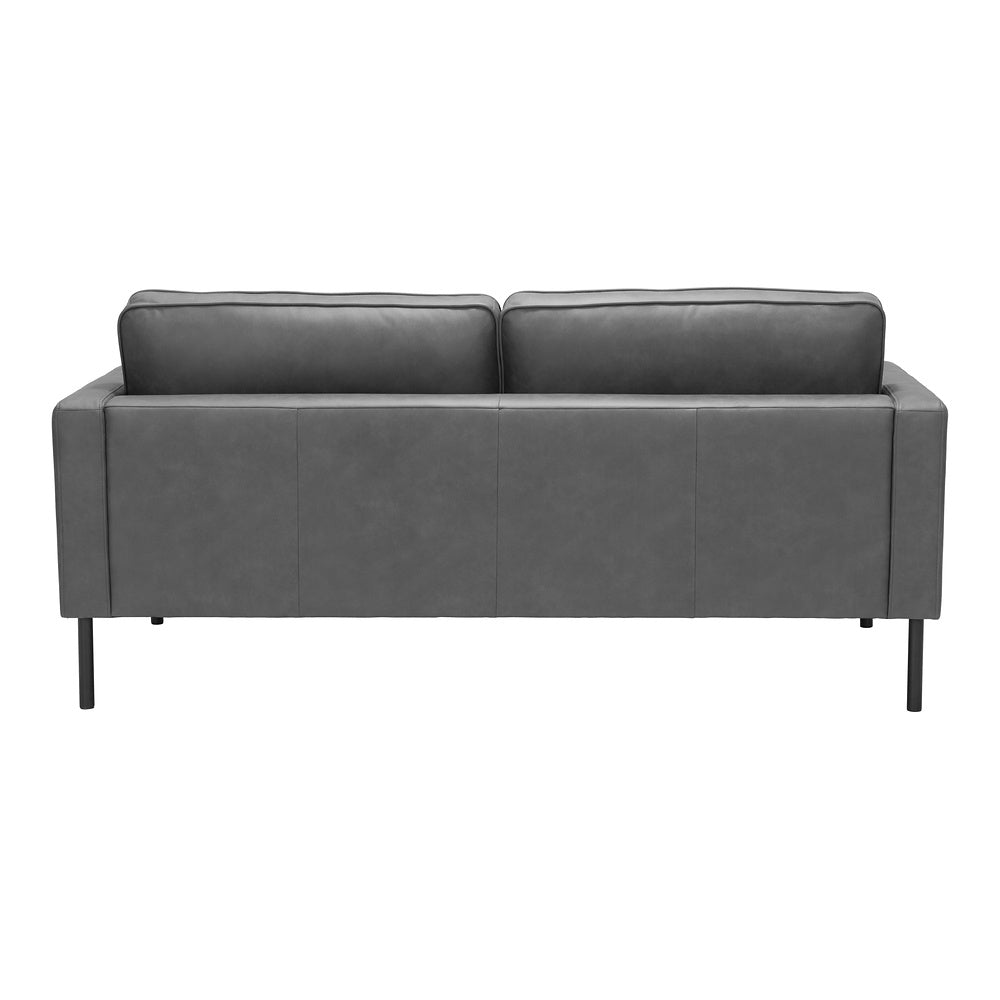 Sofá para Coworking 3 Plazas - ZUO DECADE - Vintage Gris - Asiento y Respaldo Tapizados en Piel Sintética