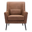 Sillón Ocasional para Área de Descanso - ZUO ONTARIO - Vintage Café - Asiento y Respaldo Tapizados en Piel Sintética