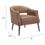Sillón Ocasional para Consultorio - ZUO BERKELEY - Varios Colores - Asiento y Respaldo Tapizados en Piel Sintética - Vintage Café