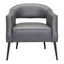 Sillón Ocasional para Consultorio - ZUO BERKELEY - Varios Colores - Asiento y Respaldo Tapizados en Piel Sintética - Vintage Gris