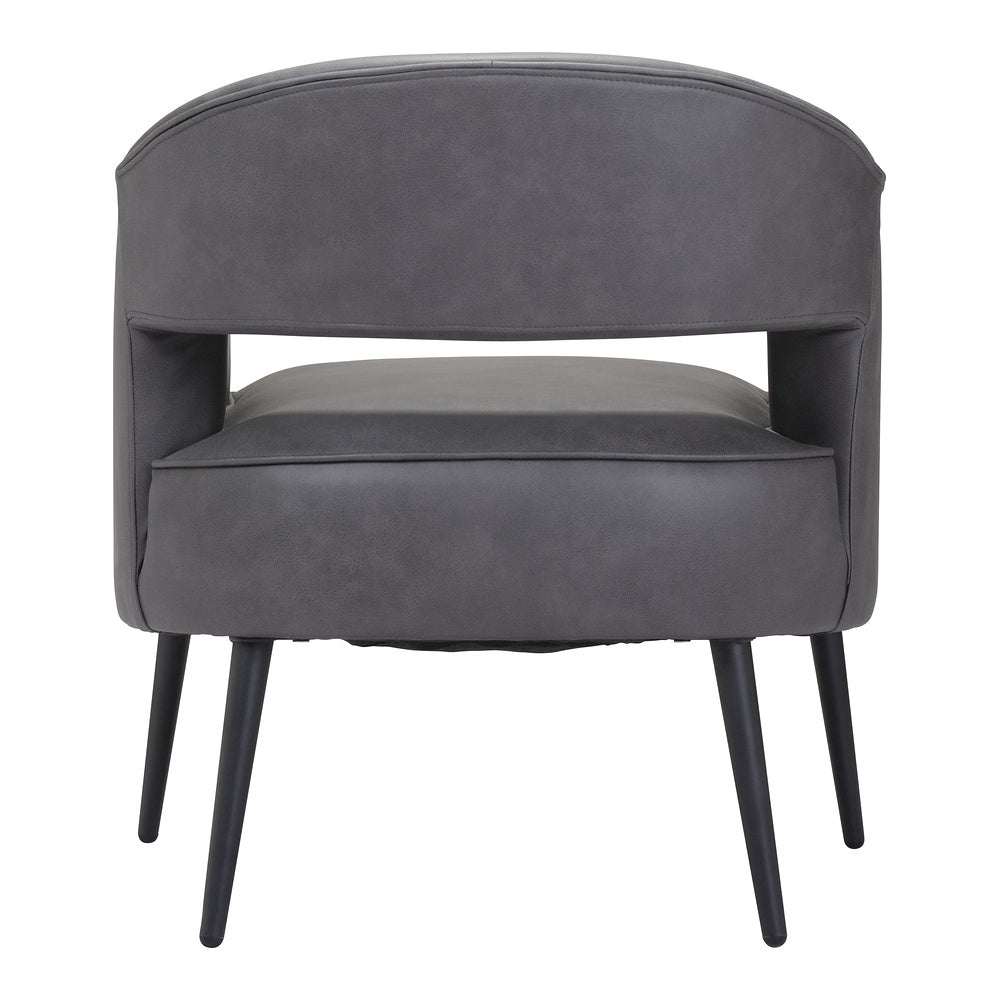 Sillón Ocasional para Consultorio - ZUO BERKELEY - Varios Colores - Asiento y Respaldo Tapizados en Piel Sintética - Vintage Gris