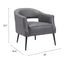 Sillón Ocasional para Consultorio - ZUO BERKELEY - Varios Colores - Asiento y Respaldo Tapizados en Piel Sintética - Vintage Gris