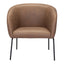 Sillón Ocasional para Recepción - ZUO QUINTEN - Varios Colores - Asiento y Respaldo Tapizados en Piel Sintética - Vintage Café