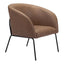 Sillón Ocasional para Recepción - ZUO QUINTEN - Varios Colores - Asiento y Respaldo Tapizados en Piel Sintética - Vintage Café