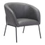 Sillón Ocasional para Recepción - ZUO QUINTEN - Varios Colores - Asiento y Respaldo Tapizados en Piel Sintética - Vintage Gris