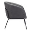 Sillón Ocasional para Recepción - ZUO QUINTEN - Varios Colores - Asiento y Respaldo Tapizados en Piel Sintética - Vintage Gris