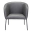 Sillón Ocasional para Recepción - ZUO QUINTEN - Varios Colores - Asiento y Respaldo Tapizados en Piel Sintética - Vintage Gris