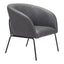 Sillón Ocasional para Recepción - ZUO QUINTEN - Varios Colores - Asiento y Respaldo Tapizados en Piel Sintética - Vintage Gris