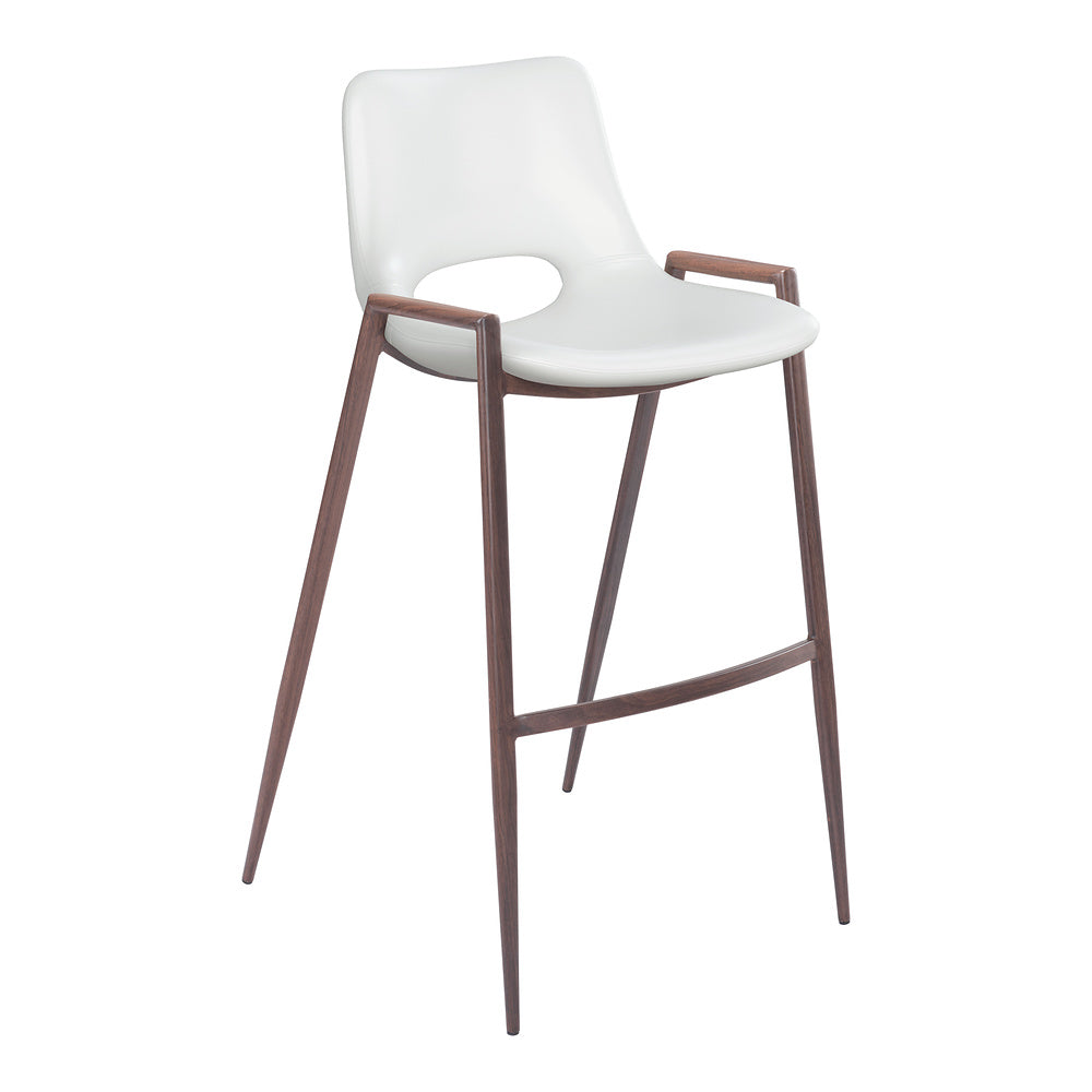 Banco Alto para Comedor de Empresa - ZUO DESI 53x55 109070 - Varios Colores - Asiento y Respaldo Tapizados en Piel Sintética