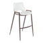Banco Alto para Comedor de Empresa - ZUO DESI 53x55 109070 - Varios Colores - Asiento y Respaldo Tapizados en Piel Sintética