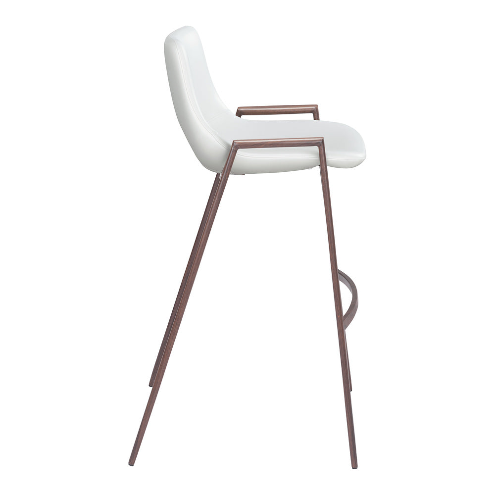 Banco Alto para Comedor de Empresa - ZUO DESI 53x55 109070 - Varios Colores - Asiento y Respaldo Tapizados en Piel Sintética