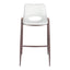 Banco Alto para Comedor de Empresa - ZUO DESI 53x55 109070 - Varios Colores - Asiento y Respaldo Tapizados en Piel Sintética