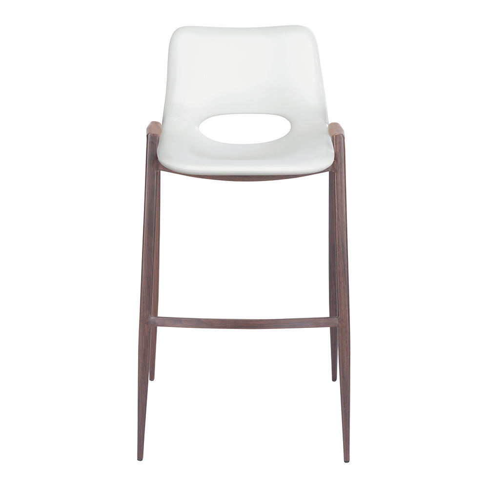 Banco Alto para Comedor de Empresa - ZUO DESI 53x55 109070 - Varios Colores - Asiento y Respaldo Tapizados en Piel Sintética