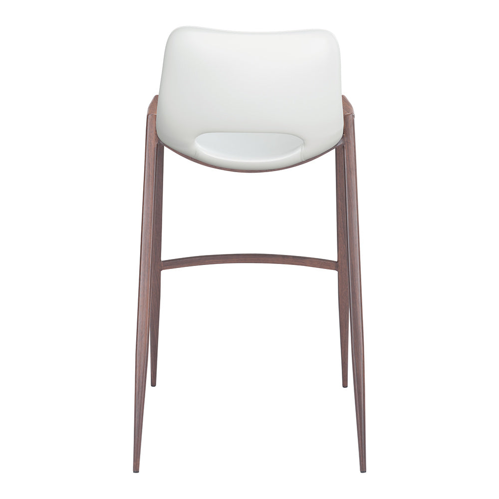 Banco Alto para Comedor de Empresa - ZUO DESI 53x55 109070 - Varios Colores - Asiento y Respaldo Tapizados en Piel Sintética