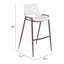 Banco Alto para Comedor de Empresa - ZUO DESI 53x55 109070 - Varios Colores - Asiento y Respaldo Tapizados en Piel Sintética