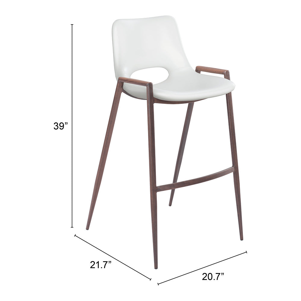 Banco Alto para Comedor de Empresa - ZUO DESI 53x55 109070 - Varios Colores - Asiento y Respaldo Tapizados en Piel Sintética