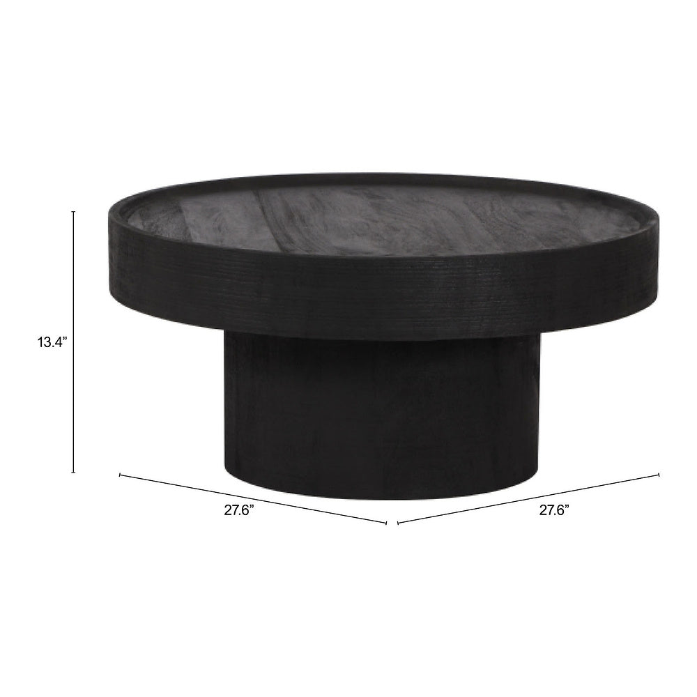 Mesa de Centro para Lobby de Hotel - ZUO WATSON - Negro - Cubierta de Madera de Mango Pintada y Estructura de Madera de Mango