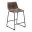 Banco Mostrador para Bar y Barra - ZUO SMART - Varios Colores - Asiento y Respaldo Tapizados en Piel Sintética - Vintage Espresso