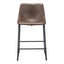 Banco Mostrador para Bar y Barra - ZUO SMART - Varios Colores - Asiento y Respaldo Tapizados en Piel Sintética - Vintage Espresso