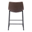 Banco Mostrador para Bar y Barra - ZUO SMART - Varios Colores - Asiento y Respaldo Tapizados en Piel Sintética - Vintage Espresso