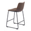 Banco Mostrador para Bar y Barra - ZUO SMART - Varios Colores - Asiento y Respaldo Tapizados en Piel Sintética - Vintage Espresso