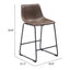 Banco Mostrador para Bar y Barra - ZUO SMART - Varios Colores - Asiento y Respaldo Tapizados en Piel Sintética - Vintage Espresso
