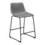 Banco Mostrador para Bar y Barra - ZUO SMART - Varios Colores - Asiento y Respaldo Tapizados en Piel Sintética - Gris Carbón